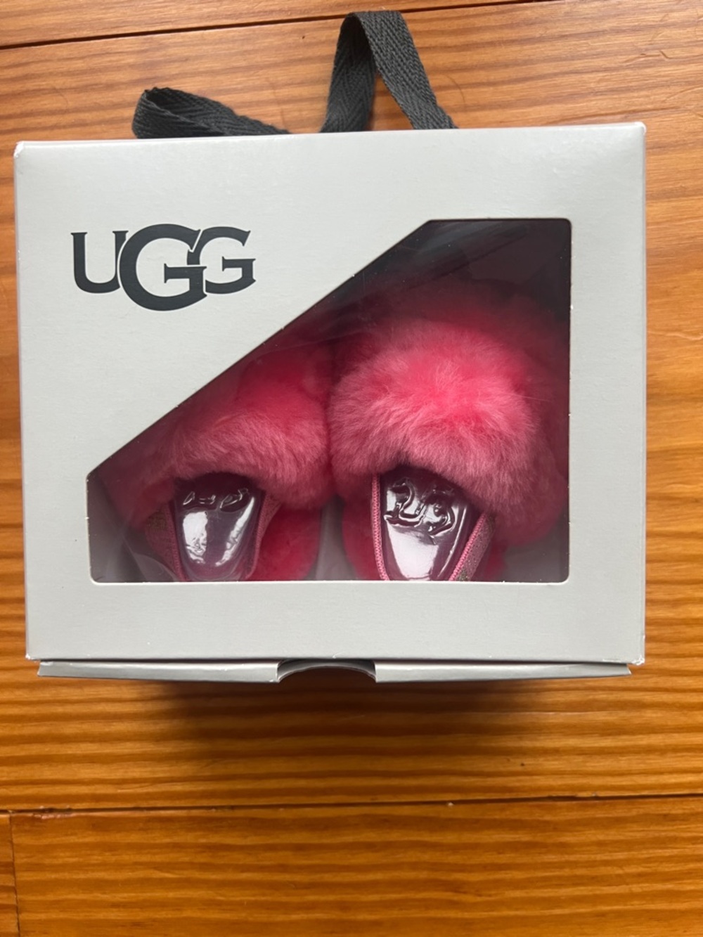 UGG Fluff Yeah Baby Pink Fuzzy Shearling Slingback Slippers NWT